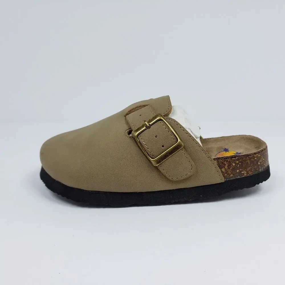 Maui Island Sherry Toddler Kids Size 11 Taupe Tan Slip On Casual Mule Sandals